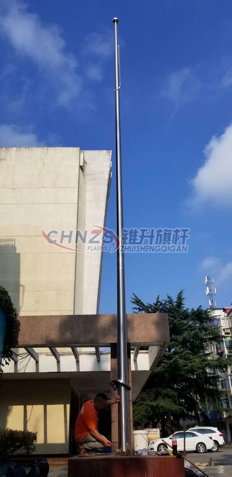 部隊(duì)不銹鋼旗桿安裝